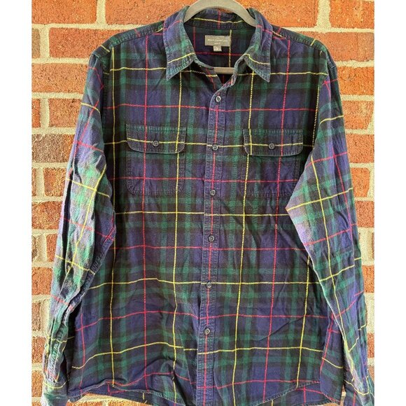LL Bean Signature Slim Fit Flannel Shirt Men’s Large Plaid Tartan 100% Cotton - Picture 1 of 7